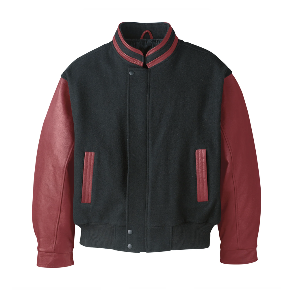 Graduate -Genuine Leather- Manteau Isolé en Melton et Cuir pour Homme