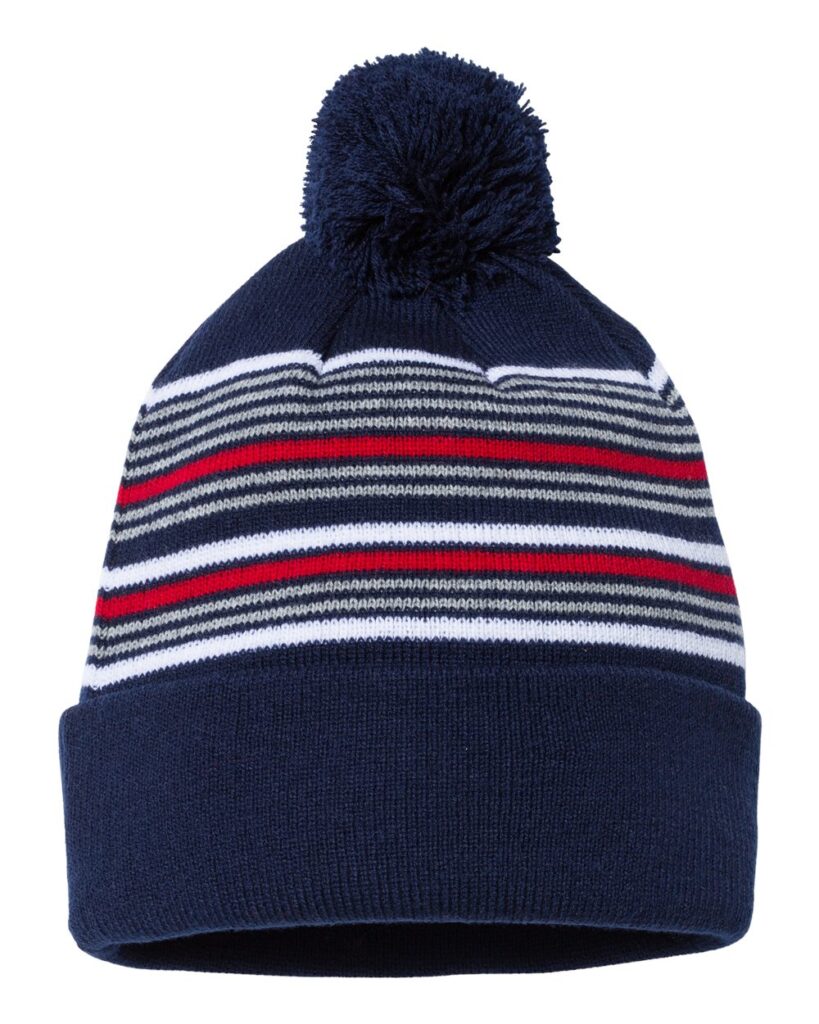 Sportsman - Tuque rayée à pompon avec revers